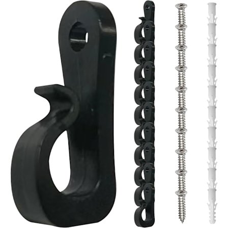 10 st ljushållare för utomhus ljusslingor, skruv krokar för att hänga julbelysning och LED-ljusklämmor