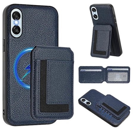 Magnetiskt skal för Sony Xperia 10 VI TPU+PU Läder Telefonskal med Avtagbar Korthållare