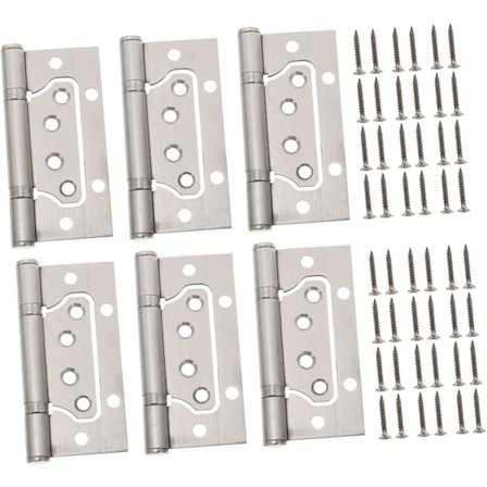 6 stk. 5-tommers dørhengsel i rustfritt stål, lagerhengsler, dørhengslemal, metallhengsler, sammenleggbart armhengsle, dørreparasjonshengsler, 