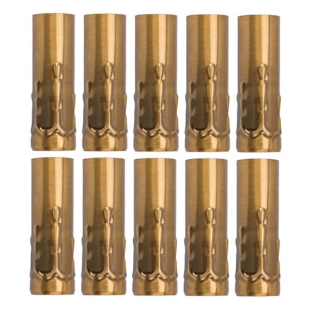 10 stk. E14 Metalrør til Stearinlysestage Lampeholder Lampebase Belysningstilbehør 25x80mm Guld Bronze
