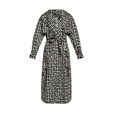 Balmain, Monogrammed trench coat Zwart, Dames, Maat:M