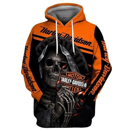 Mænds Ny Harley 3D Digital Print Løstsiddende Trøje Hoodie Baseballjakke-Xin 2XL