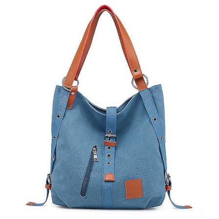 Canvas Rygsæk Skuldertaske Med Ekstra Stor Kapacitet, Mange Lommer og Justerbare Skulderstropper