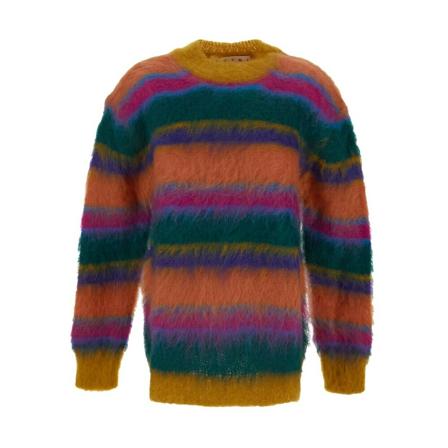 Marni, Round-neck Knitwear Oranje, Dames, Maat:S