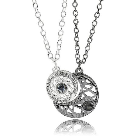 Couples Matching Necklace Magnetic Projection Pendant Necklace I Love