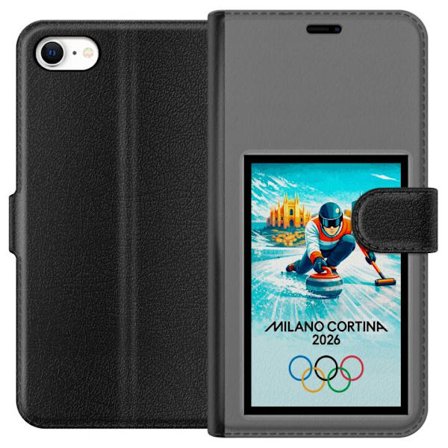 Kompatibelt Lommeboketui til Apple iPhone 6s Ishockeyillustrasjon med spillere i bevegelse på isen, Milano Cortina 2026, Milan-landemerker og olympisk