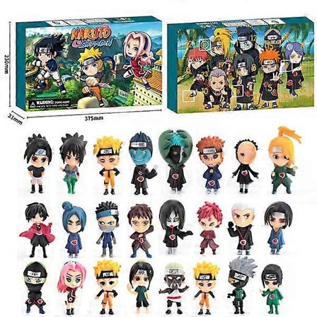 Xbi- Blind Box Julegaver til barn 24 Dukke Adventskalender Naruto (FMY)