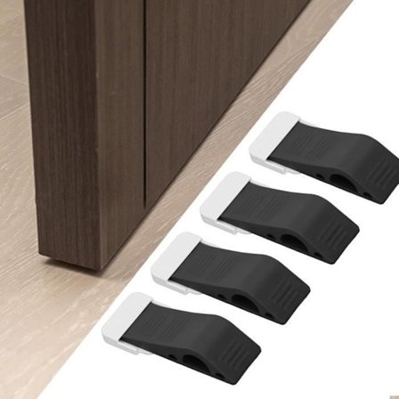 (Hvit Svart) Dørkile - QIILU - Flerbruks - Hvit Svart - Rund