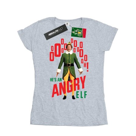 Elf Dam/Dam Angry Elf Bomull T-shirt S Sports Grey