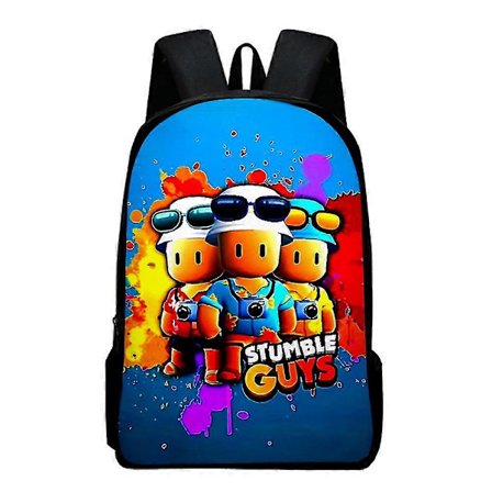 Stumble Guys Tryckt Ryggsäck Barn Skolväskor Stor Kapacitet Ryggsäck Resväskor Dagsryggsäck Presenter
