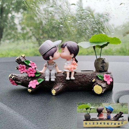 Tillfällig parkeringsnummerskylt Par Actionfigurer Ornament