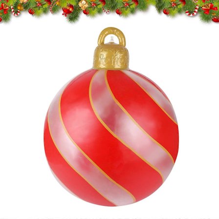 Uppblåsbar Julkula, 60cm Dekorerad Julkula, Utomhus Dekorerad Julkula, Stor Hängande Julkula, Juldekoration[D]