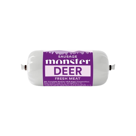Monster Pet Food - Dog Sausage Deer 200 g - Hund - Hundefôr & hundemat - Våtfôr & våtmat - ZOO.no