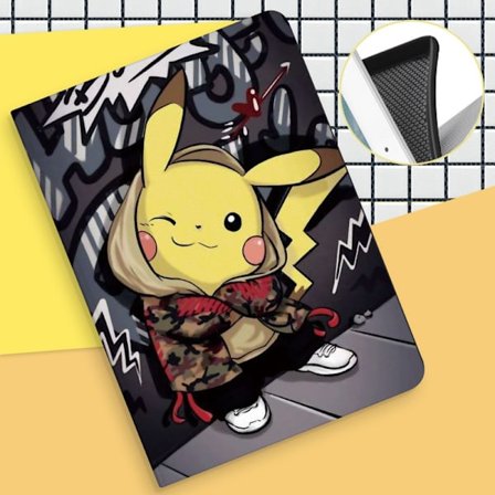 Stilig etui for iPad Air 1/Air 2 Søt Pikachu Mini Tegneserie