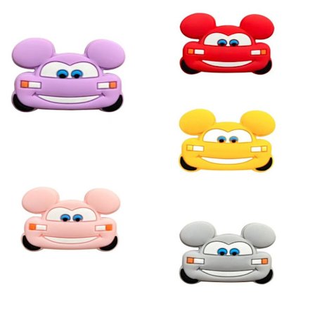 10 delar söt bil med öron Silikonpärlor Mini Spacer Beads