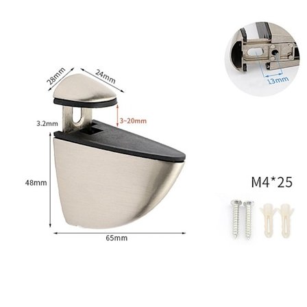 Glasdørklemme Glashyldeholder STYLE 8 STYLE 8