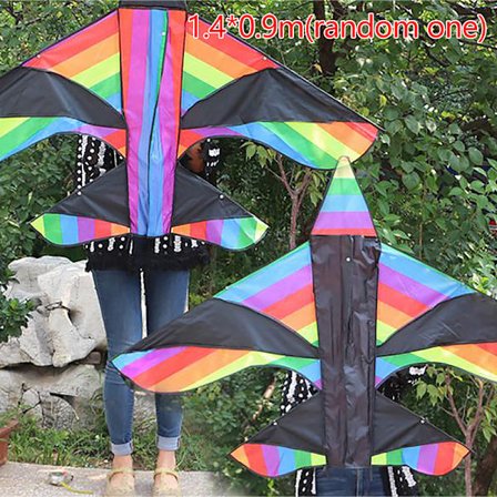 Sarjakuva Lasten leija Sininen Punainen Fighter Rainbow Plane Suuri leija