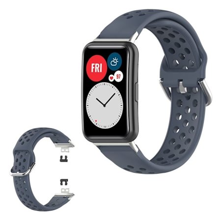 Huawei Watch Fit hole etched silicone watch band - Grey