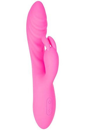 Flexible Ribbed Rabbit Vibrator Pink - Woome.pl