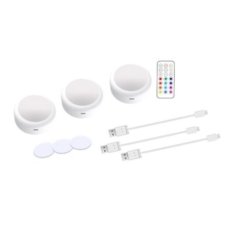 Rechargeable LED Spot Lights 13 RGB Colors 3-Pack