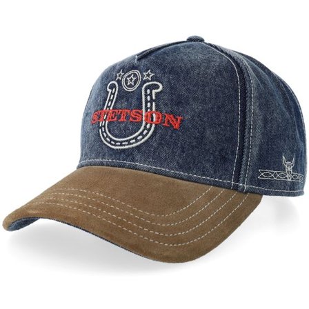 Stetson - Blå trucker Keps - Denim Western Brown/Denim Blue A-Frame Adjustable @ Hatstore