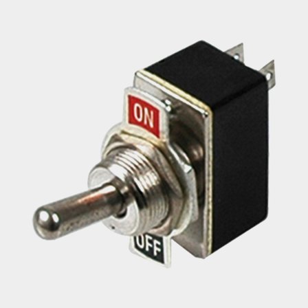 Kippschalter, Ein-Aus, mit Frontplatte, Silber - Boot