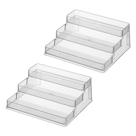 2X Tretrinns Krydderstativ Kjøkken Pantry Trinnhyller Skap Organizer Krydder og Pantry Skap pa