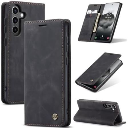 Lærveske Caseme 0013 for Samsung S24 svart svart