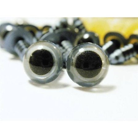 10 par (20 st) Grå "Amigurumi" ögon 10 mm i diameter