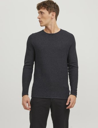 Jack & Jones Jprblumiguel Knit Crew Neck Noos - Grey - S