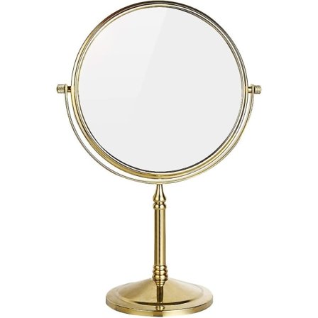 Frittstående sminkespeil for bordplate, 8 tommer, dobbeltsidig 1x 3x forstørrelse, 360 graders dreibart kosmetisk forstørrelsesspeil for bordplate