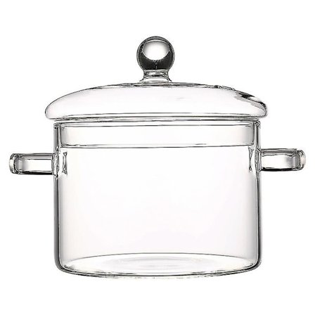 Glasskokkpotte - 2l/67oz Glasskasserolle Varmebestandig Borosilikatglass Håndlaget Kokkeutstyrsett Komfyrpotte - Trygg for Pasta