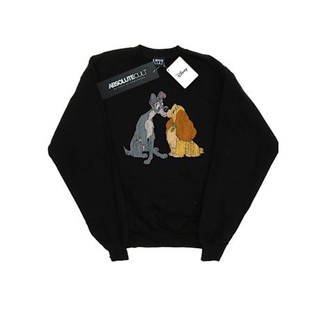 Disney Boys Lady And The Tramp Distressed Kiss Sweatshirt 7-8 år