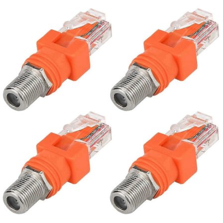 4-pack Koaxial till Ethernet-omvandlare med RF F Hona till RJ45 Hankontakter för Testutrustning