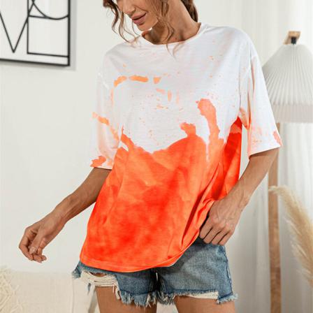 Kortärmad T-shirt För Kvinnor Med Rund Hals