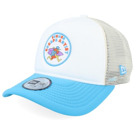 New Era - Vit trucker Keps - Kids Patch White/Blue A-Frame Trucker @ Hatstore