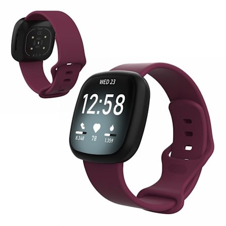 Fitbit Versa 3 / Sense silikon klockarmband - Burgundy Size: S