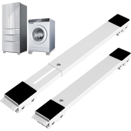 Tvättmaskinsbas med broms, justerbar, tvättmaskin, torktumlare, kylskåp, last 300 kg, svart