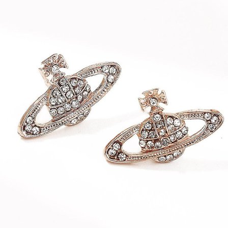 Kristall Saturn Hjärta Orb Drop Dangle Stud Örhängen Rhinestone Silver Guld