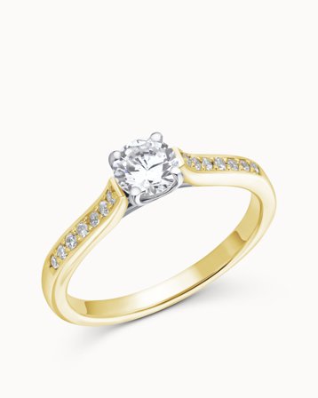 Sidestensring Evelyn 18K Gultguld Naturlig Diamant 0.50 Carat - Forlovelsesringe & Vielsesringe hos Vanbruun