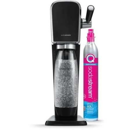 Sodavandmaskin och kolsyrat vatten - SODASTREAM - ART - 1 flaskkompatibel med diskmaskin - 1 gaspatron 60 L - Svart
