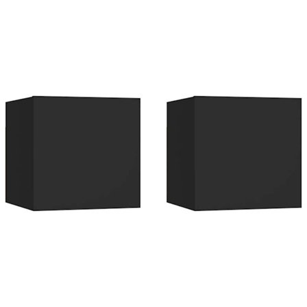 vidaXL Väggmonterade tv-skåp 2 st svart 30,5x30x30 cm