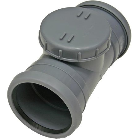 Pipelife 172466 Rensrör med 2 muffar och lock, 110 mm, Inomhusavlopp