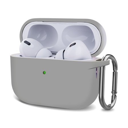 AirPods Pro 2 silikonfodral med spänne - Ljusgrå