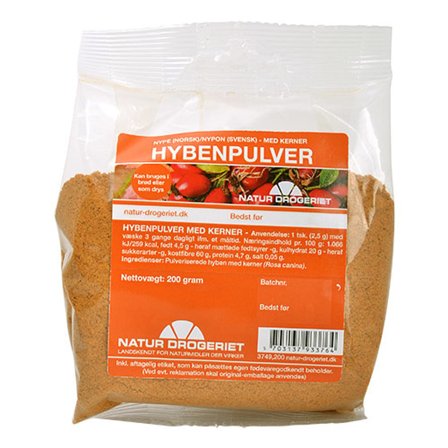 Natur Drogeriet Hybenpulver med kerner, fint 200 g, Helse & Madvarer, Ingredienser, Hyben