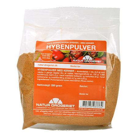 Natur Drogeriet Hybenpulver med kerner, fint 200 g, Helse & Madvarer, Ingredienser, Hyben