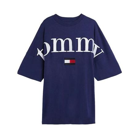 Tommy Jeans, Dm 0Dm 15167 Short Sleeve T-Shirt Niebieski, Mężczyzna, Rozmiar: M