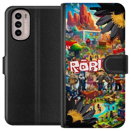 Kompatibelt Plånboksfodral till Motorola Motorola Moto G31 Roblox äventyrsvärld full av figurer, färgstarka spelmiljöer och actionfyllda byggvär