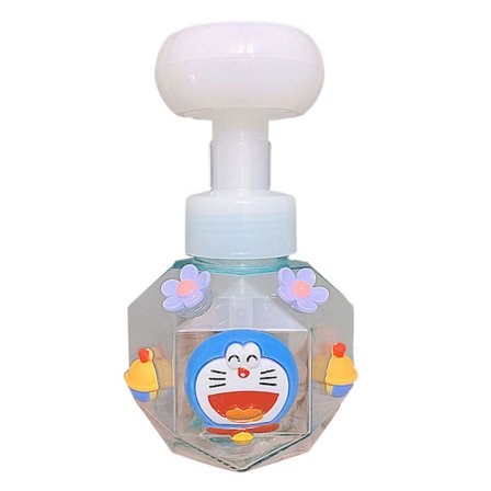 Blå Katte Påfyllbar Plastpumpeflaske Såpedispenser Bred Munn Tomme Lotion Sjampo Pumpeflasker