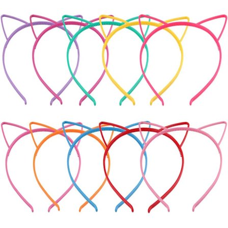 10 stk. Kattepige Hovedbånd med Tænder Katteøre Hårbånd Kvinder Mul